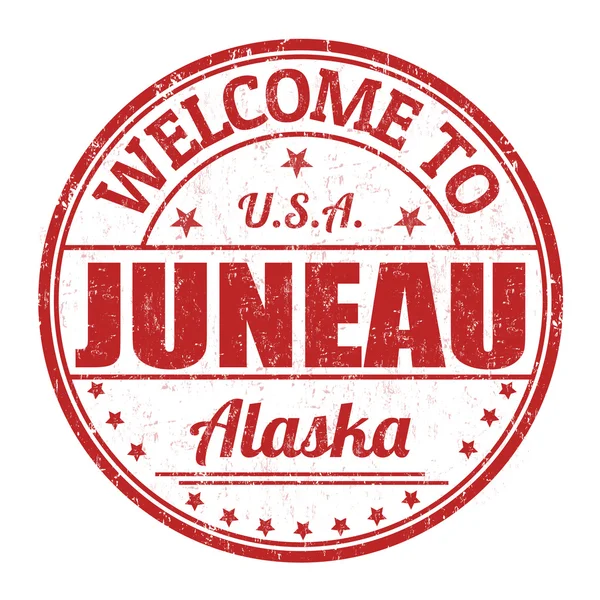 Καλώς ήρθατε στην σφραγίδα juneau — Διανυσματικό Αρχείο