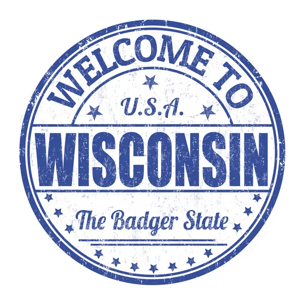 Bienvenue au timbre du Wisconsin — Image vectorielle