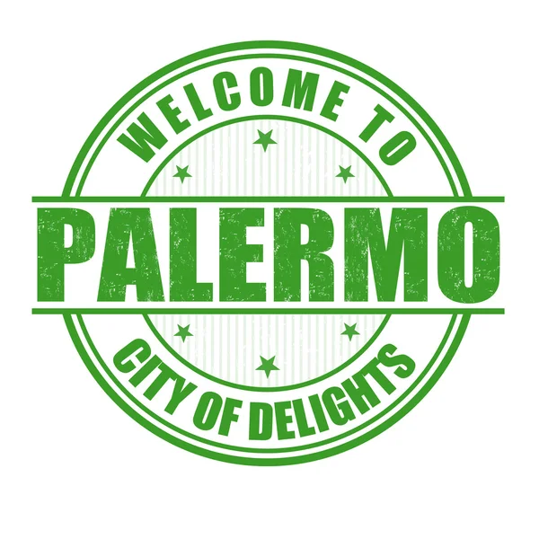 Welcome to Palermo stamp — Stock Vector