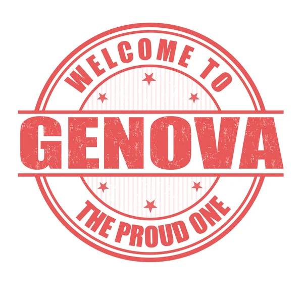 Welcome to Genova stamp — Stock Vector