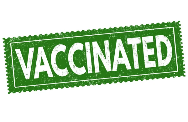 Timbro Gomma Grunge Vaccinato Sfondo Bianco Illustrazione Vettoriale — Vettoriale Stock
