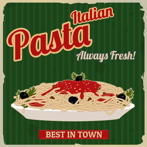 Italiensk pasta retro affisch — Stock vektor