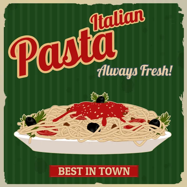 Italian pasta retro poster Stock Illustration