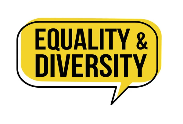 Φούσκα Λόγου Ισότητας Και Πολυμορφίας Λευκό Φόντο Διανυσματική Απεικόνιση — Διανυσματικό Αρχείο