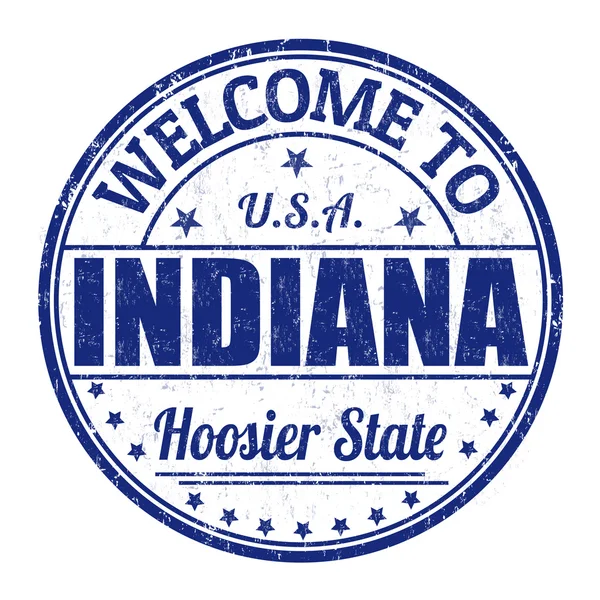 Welcome to Indiana stamp — Stock Vector