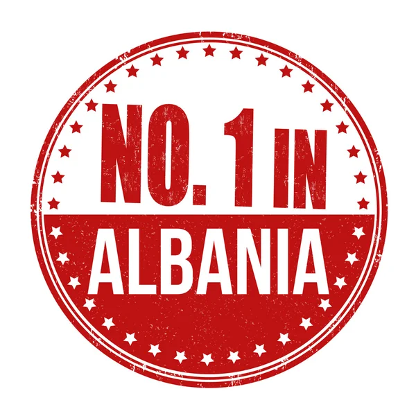 Number one in Albania stamp — Stock Vector