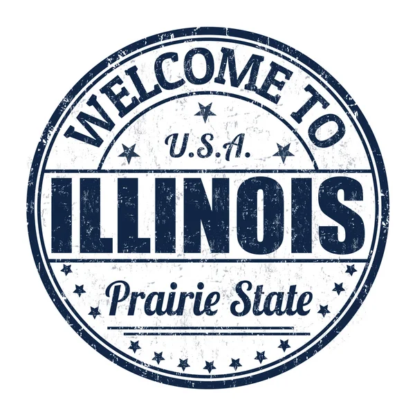 Welcome to Illinois stamp — Stock Vector