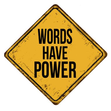 Kelimelerin beyaz arka planda, vektör illüstrasyonunda eski model paslı metal tabelası var.