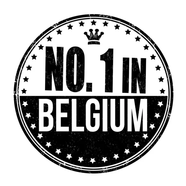 Número um na Bélgica selo —  Vetores de Stock