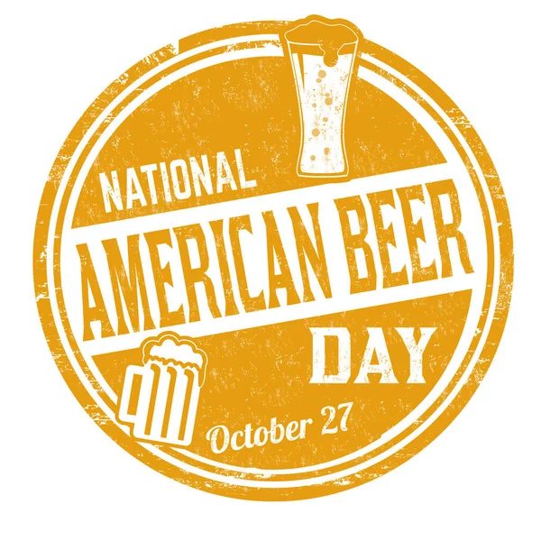 National American Beer Day Grunge Rubber Stamp White Background Vector — 스톡 벡터