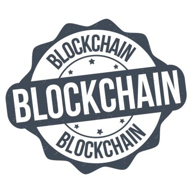 Beyaz arkaplanda blok zinciri grunge kauçuk damgası, vektör illüstrasyonu