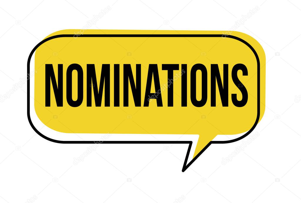 Nominations speech bubble on white background, vector illustration	