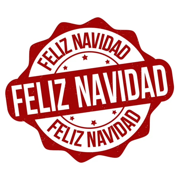 İspanyol dilinde Mutlu Noeller (Feliz Navidad) beyaz arka planda kauçuk grunge damgası, vektör illüstrasyonu