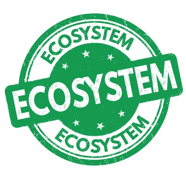 Ecosystem Grunge Rubber Stamp White Background Vector Illustration — Vetor de Stock