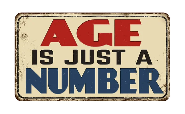 Age Just Number Vintage Rusty Metal Sign White Background Vector — стоковый вектор