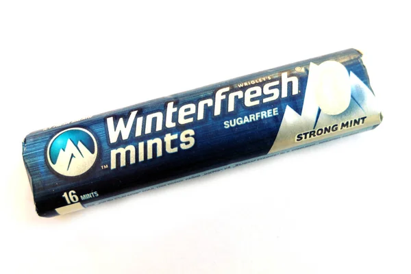 Thessaloniki Grèce Janvier 2021 Winterfresh Mints Strong Mint Drops Pack — Photo