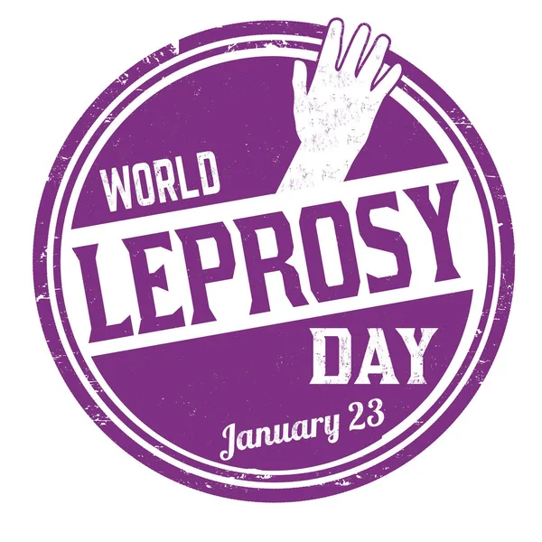 World Leprosy Day Grunge Rubber Stamp White Background Ilustração Vetorial — Vetor de Stock