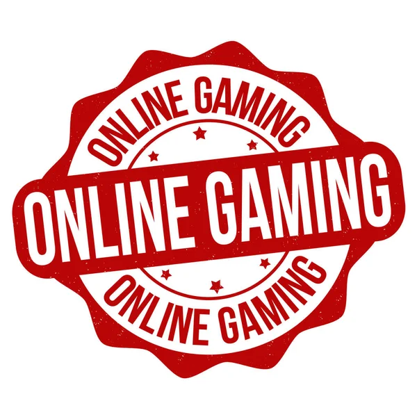 Online Gaming Grunge Stempel Auf Weißem Hintergrund Vektorillustration — Stockvektor