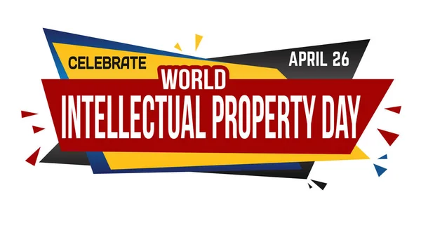 World Intellectual Property Day Banner Design Auf Weißem Hintergrund Vektorillustration — Stockvektor