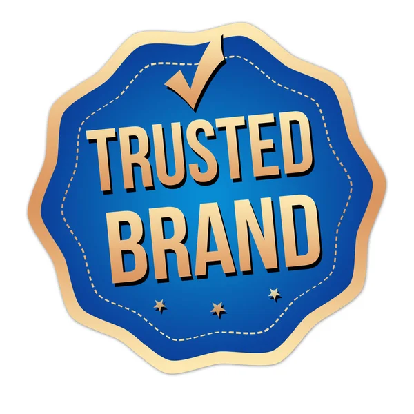 Trusted Brand Label Sticker White Background Vector Illustration — Stockvektor