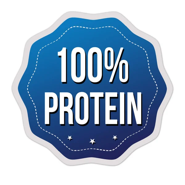 100 Protein Štítek Nebo Nálepka Bílém Pozadí Vektorová Ilustrace — Stockový vektor