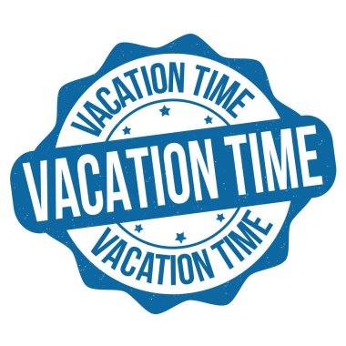 Vacation time grunge rubber stamp on white background, vector illustration