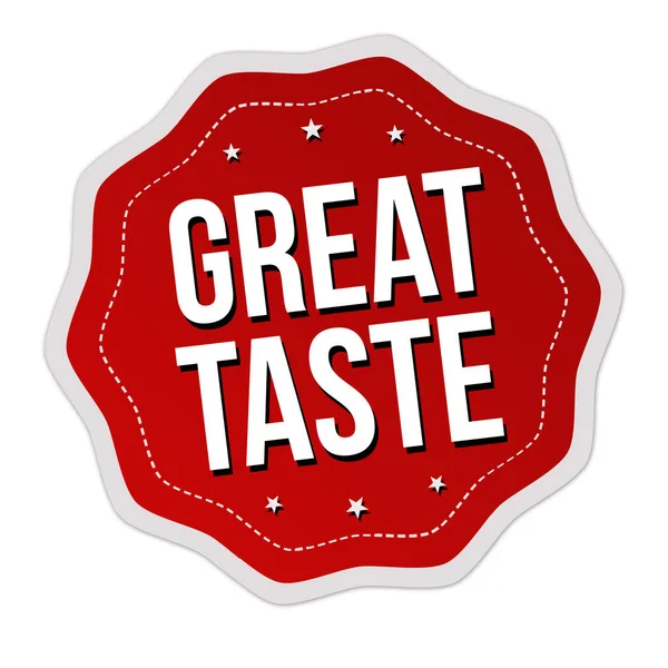 Great Taste Label Sticker White Background Vector Illustration — стоковый вектор