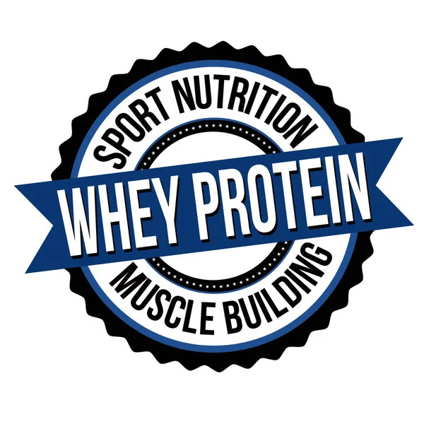 Whey Protein Label Sticker White Background Vector Illustration — Stockvector