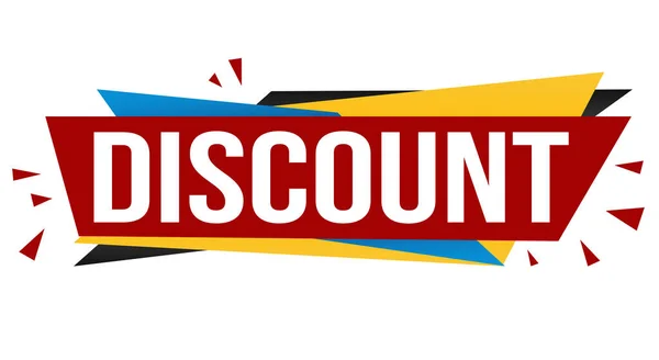 Discount Banner Design Auf Weißem Hintergrund Vektorillustration — Stockvektor