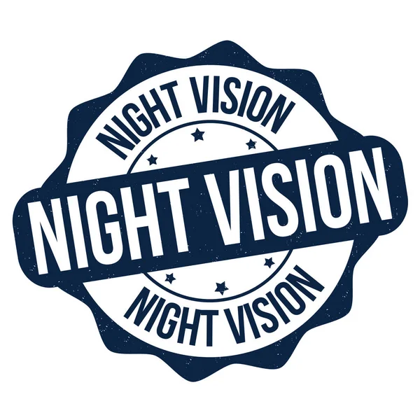 Night Vision Label Stamp White Background Vector Illustration — Archivo Imágenes Vectoriales