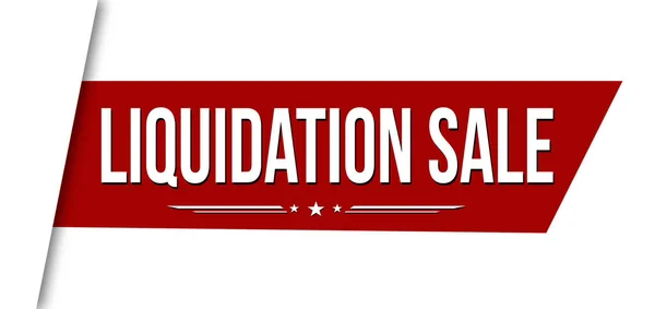 Liquidation Sale Red Ribbon Banner Design White Background Vector Illustration — Image vectorielle