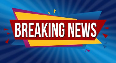 Mavi arkaplanda son dakika haber afişi, vektör illüstrasyonu