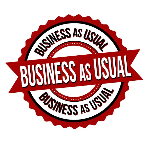 Business Usual Label Sticker White Background Vector Illustration — Vetor de Stock
