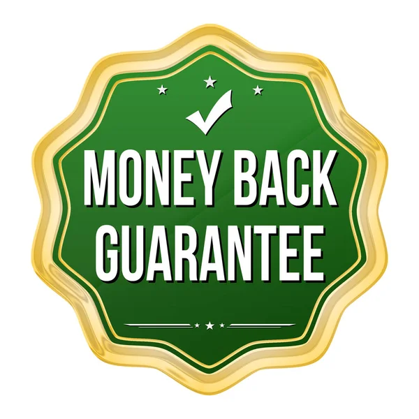 Money Back Guarantee Badge White Background Vector Illustration — Stockový vektor