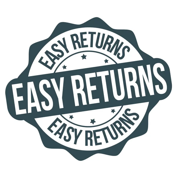 Easy Returns Label Stamp White Background Vector Illustration — Archivo Imágenes Vectoriales