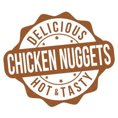 Chicken nuggets grunge rubber stamp on white background, vector illustration