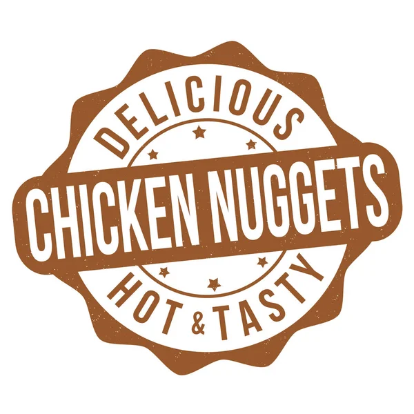 Chicken Nuggets Grunge Rubber Stamp White Background Vector Illustration — Archivo Imágenes Vectoriales