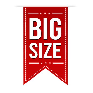 Big size red ribbon or banner design on white background, vector illustration