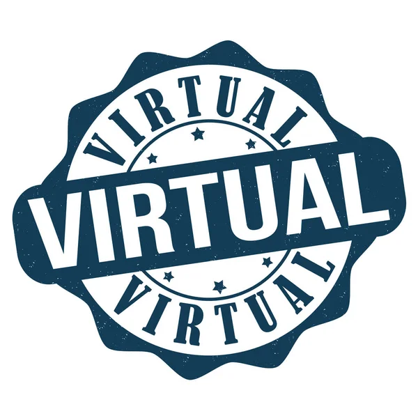 Virtual Grunge Rubber Stamp White Background Vector Illustration — Stock Vector