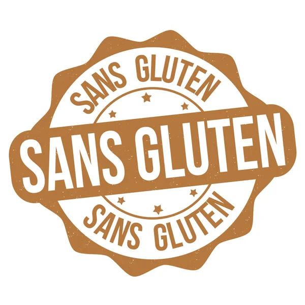 Glutenvrij Sans Gluten Het Frans Grunge Rubber Stempel Witte Achtergrond — Stockvector