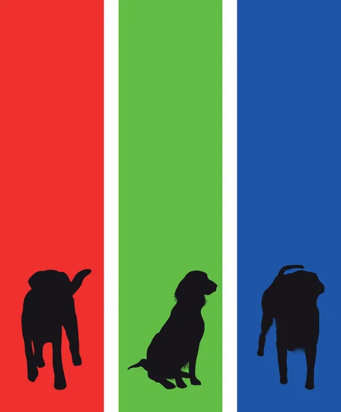Kleurrijke hond banners — Stockvector