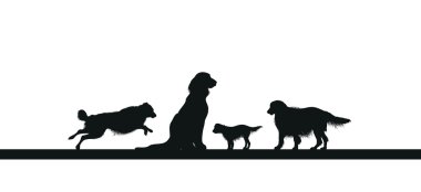 dört köpek silhouettes