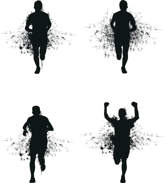 Correr chapoteo hombre — Vector de stock