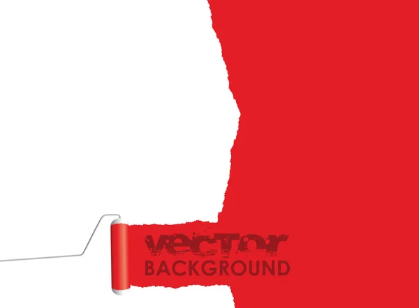 Vörös festéket a roller — Stock Vector