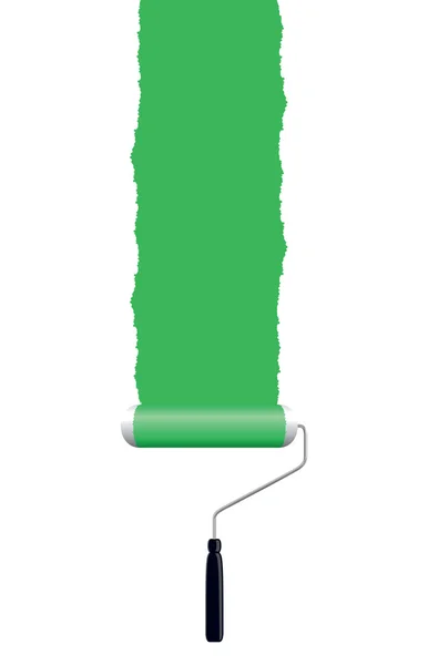 緑色のペンキ ローラー — ストックベクタ