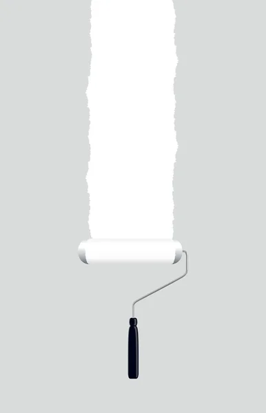 Rodillo de pintura blanco — Vector de stock