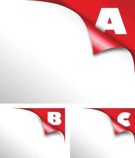 Abc pliage de papier rouge — Image vectorielle