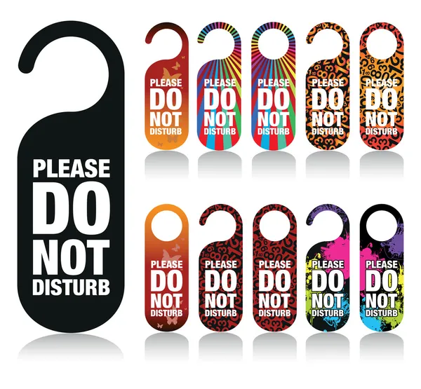 A set of please do not disturb signs — Stock Vector