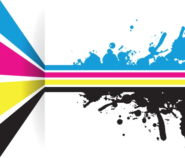 Um splash linha cmyk seta linha de fundo — Vetor de Stock