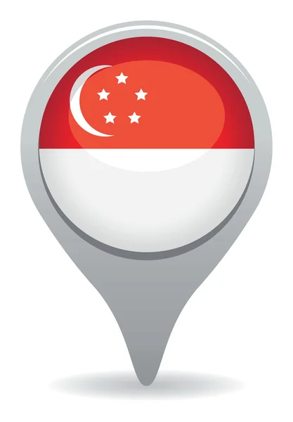 Puntero de bandera de Singapur — Vector de stock